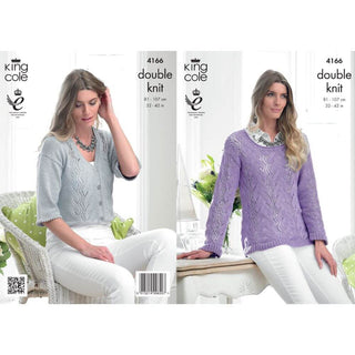 KC4166 Sweater and Cardigan for Women in King Cole Giza Cotton DK