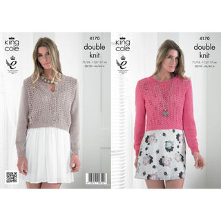 KC4170 Cardigans and Sweaters for Women in King Cole Bamboo DK