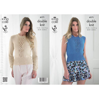 KC4171 Summer Top and Sweater for Women in King Cole Bamboo DK