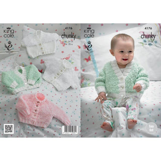 KC4176 Cardigans for Babies in King Cole Cuddles Chunky