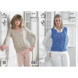 KC4179 Slipover and Sweater for Women in King Cole Opium