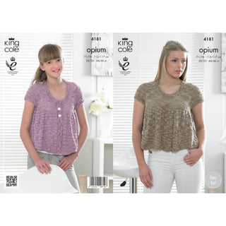 KC4181 Top and Cardigan for Women in King Cole Opium