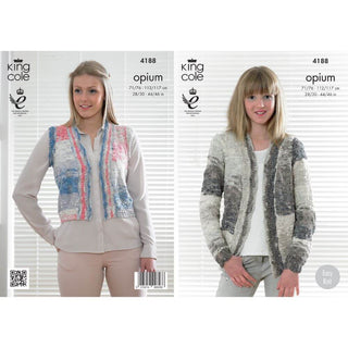 KC4188 Jacket and Waistcoat for Women in King Cole Opium Palette