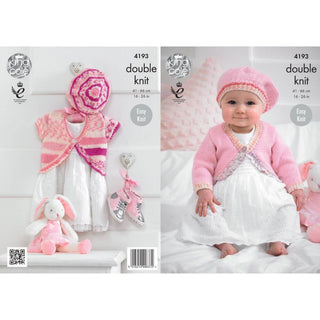 KC4193 Cardigan and Hat for Babies in King Cole Cherished DK