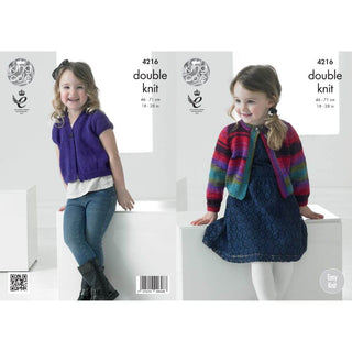 KC4216 Cardigans for Girls in King Cole Flash DK