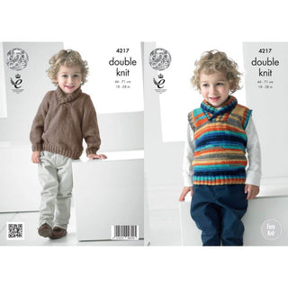 KC4217 Sweater and Slipover for Children in King Cole Flash DK