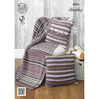 KC4236 Blanket and Cushions for the Home in King Cole Riot Chunky