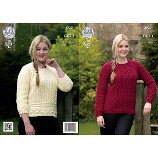 KC4239 Sweaters for Women in King Cole Fashion Aran