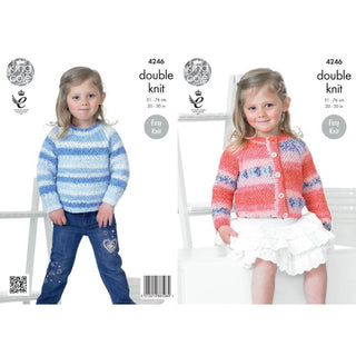 KC4246 Sweater and Cardigan for Children in King Cole Splash DK