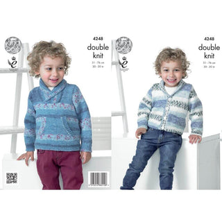KC4248 Sweater and Cardigan for Children in King Cole Splash DK