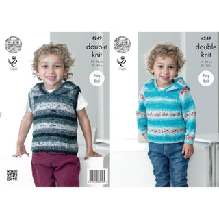 KC4249 Sweater and Slipover for Children in King Cole Splash DK