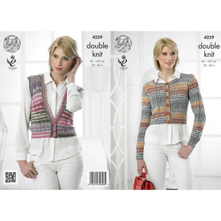 KC4259 Waistcoat and Cardigan for Women in King Cole Drifter DK