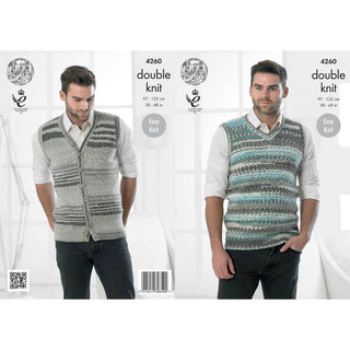 KC4260 Slipover and Waistcoat for Men in King Cole Drifter DK
