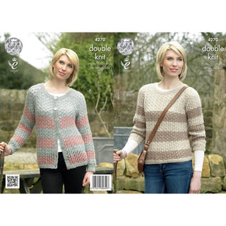 KC4270 Sweater and Cardigan for Women in King Cole Panache DK