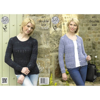 KC4271 Cardigan and Sweater for Women in King Cole Panache DK