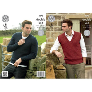 KC4272 Sweater and Slipover for Men in King Cole Panache DK