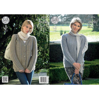 KC4276 Women Raglan Cardigan and Sweater Knitted with New Magnum Chunky