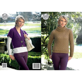KC4277 Women Waistcoat and Sweater Knitted with New Magnum Chunky