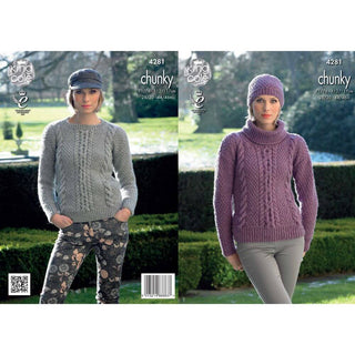 KC4281 Women Sweaters and Hat Knitted with New Magnum Chunky