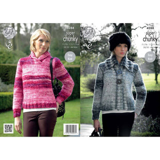 KC4288 Women Jacket and Sweater Knitted with Big Value Super Chunky