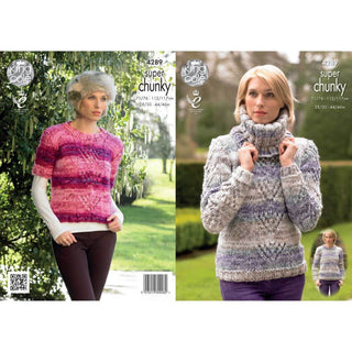 KC4289 Women Sweaters and Cowl Knitted with Big Value Super Chunky