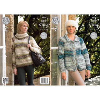 KC4291 Women Sweater and Cardigan Knitted with Big Value Super Chunky
