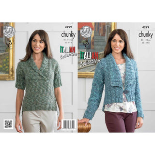 KC4299 Women Top and Jacket Knitted with Venice Chunky