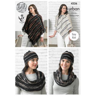 KC4326 Women Poncho's, Hat and Snood Knitted with Urban