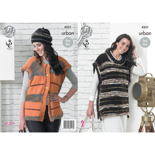 KC4331 Women Tabards and Hat Knitted with Urban