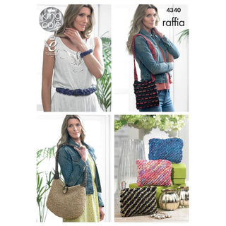 KC4340 Belt, Bracelets, Bags and Purses Knitted with Raffia