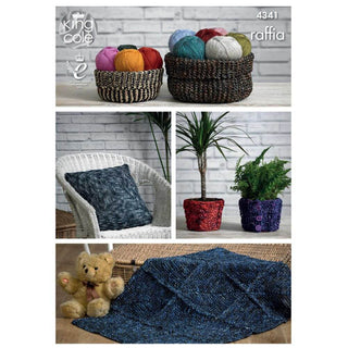 KC4341 Storage Baskets, Cushion Cover, Plant Pot Covers and Rug Knitted with Raffia