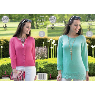 KC4342 Women Sweater and Cardigan Knitted with Bamboo Cotton DK