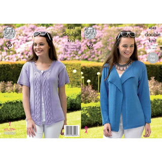 KC4343 Women Cardigans Knitted with Bamboo Cotton DK