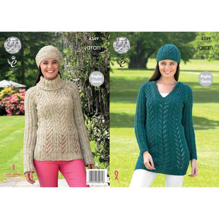 KC4349 Women Sweater, Tunic and Hats Knitted with Fashion Aran