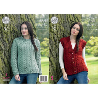 KC4362 Women Sweater and Waistcoat Knitted with Big Value Super Chunky