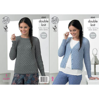 KC4365 Women Cardigan and Sweater Knitted with Baby Alpaca DK