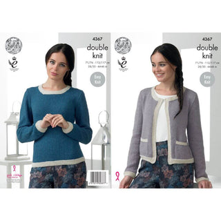 KC4367 Women Jacket and Sweater Knitted with Baby Alpaca DK