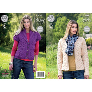 KC4384 Women Waistcoat and Jacket Knitted with Big Value Chunky