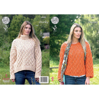 KC4385 Women Polo Neck and Sweater Knitted with Big Value Chunky