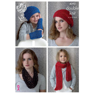 KC4393 Children's an Women Hats, Scarf & Snood Knitted with Cosmos & Smooth DK