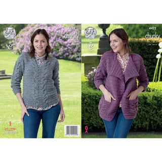 KC4422 Women Jacket and Sweater Knitted with Chunky Tweed