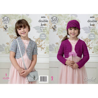 KC4426 Girl's Crochet Boleros Crocheted with Galaxy DK