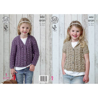 KC4434 Girl's Cardigans Knitted with Big Value Aran