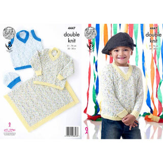 KC4447 Children's Sweater, Slipover, Hat & Blanket Knitted with Smarty DK