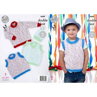 KC4449 Children's Slipovers, Sweater & Hat Knitted with Smarty DK