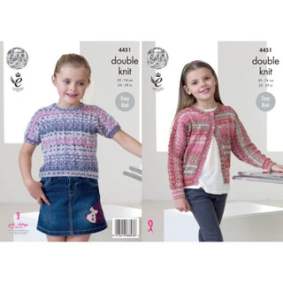 KC4451 Girl's Dolman Cardigan and Top Knitted with Drifter DK