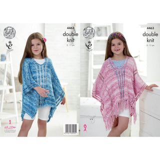 KC4463 Girl's Ponchos Knitted with Vogue DK