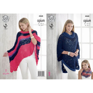 KC4468 Women Poncho, Cape and Snood Knitted with Opium Palette
