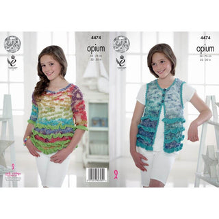 KC4474 Girl's Waistcoat and Sweater Knitted with Opium