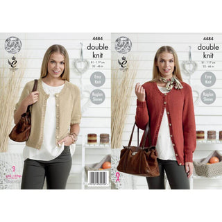 KC4484 Women Cardigans Knitted with Bamboo Cotton DK